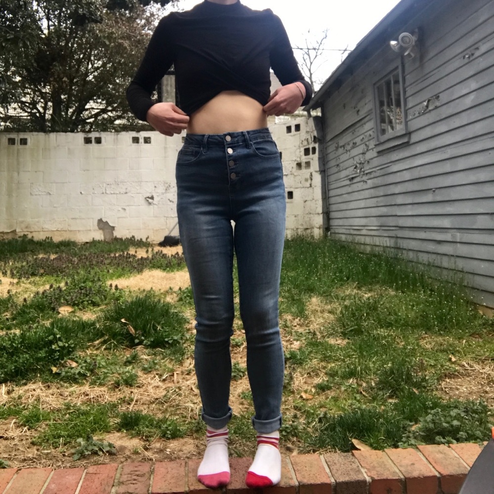 Button up skinny jeans